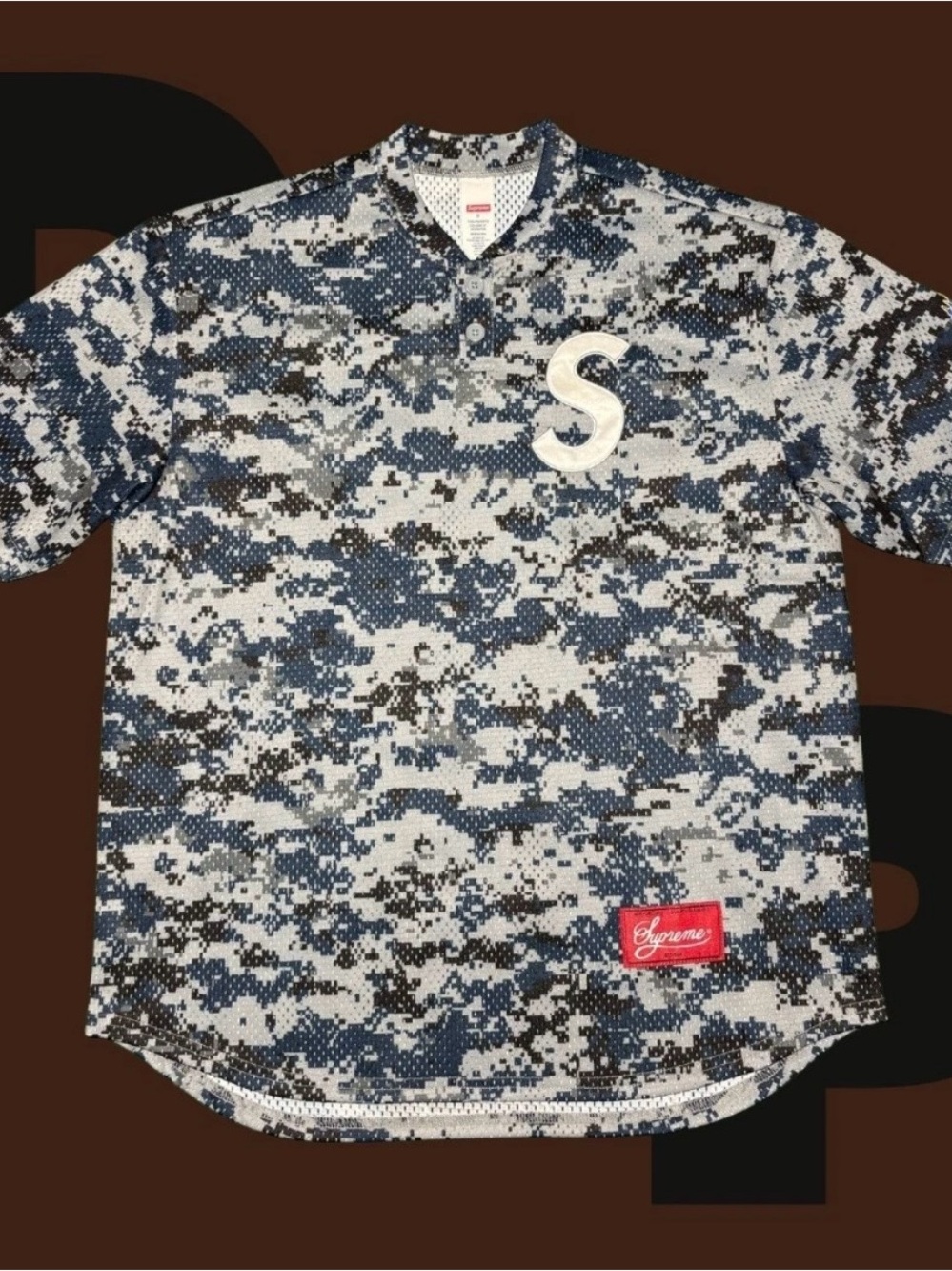 Supreme S Logo Baseball Henley (Small)